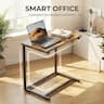 Pipishell - C Shaped End Table 27 inches High, Side Table for Couch Slide Under - Fire Cloud Color