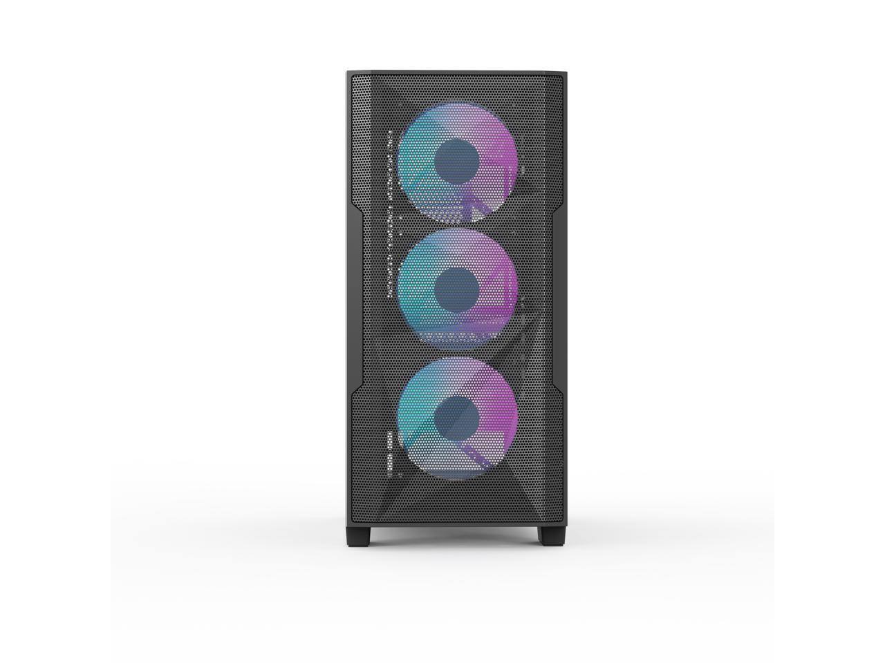 Alt View 1. Rosewill - Rosewill FBM-X6 Black Micro ATX Case - Tempered Glass, 4 PWM ARGB Fans, 650W 80+ Gold PSU - Black.