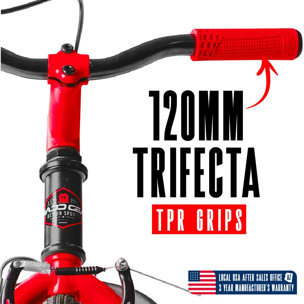 120MM TRIFECTA TPR GRIPS

LOCAL USA AFTER SALES OFFICE

3 YEAR MANUFACTURER'S WARRANTY