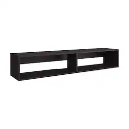 TuHome - Eco Floating 59" Wide Tv Stand Dark Walnut MDF - Brown