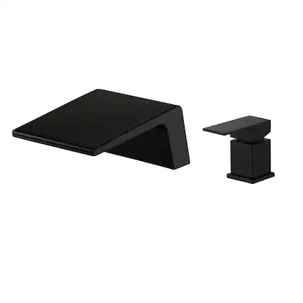 Front. Boyel Living - Double Holes Single Handle Bathroom Faucet with cUPC Hose in Matte Black - Matte Black.