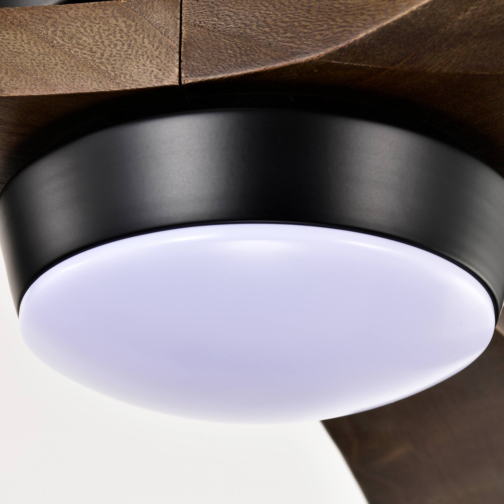 Alt View 9. Loheer - Loheer 52 Inch Flush Mount Wood Ceiling Fan with Light Matte Black Quiet DC Motor Remote for Bedroom Living Room.