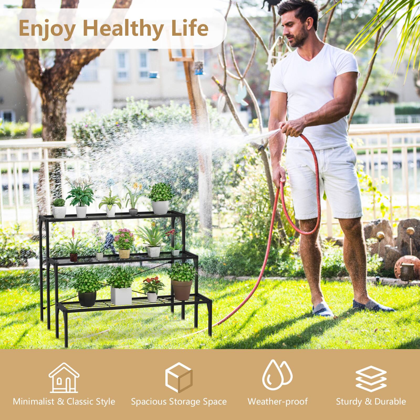 Enjoy Healthy Life Minimalist & Classic Style Spacious Storage Space Weather-proof Sturdy & Durable