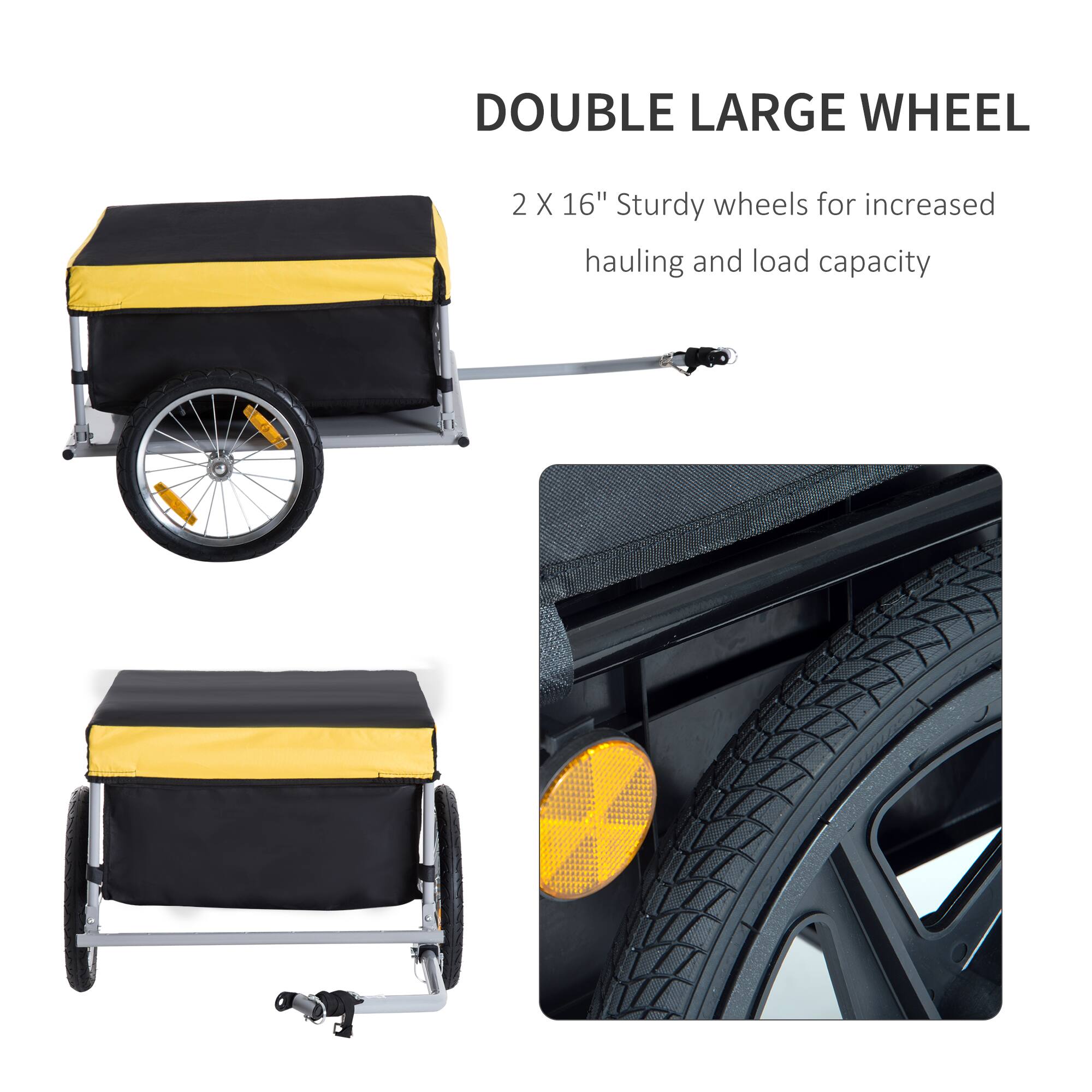 DOUBLE LARGE WHEEL
2 X 16" Sturdy wheels for increased hauling and load capacity