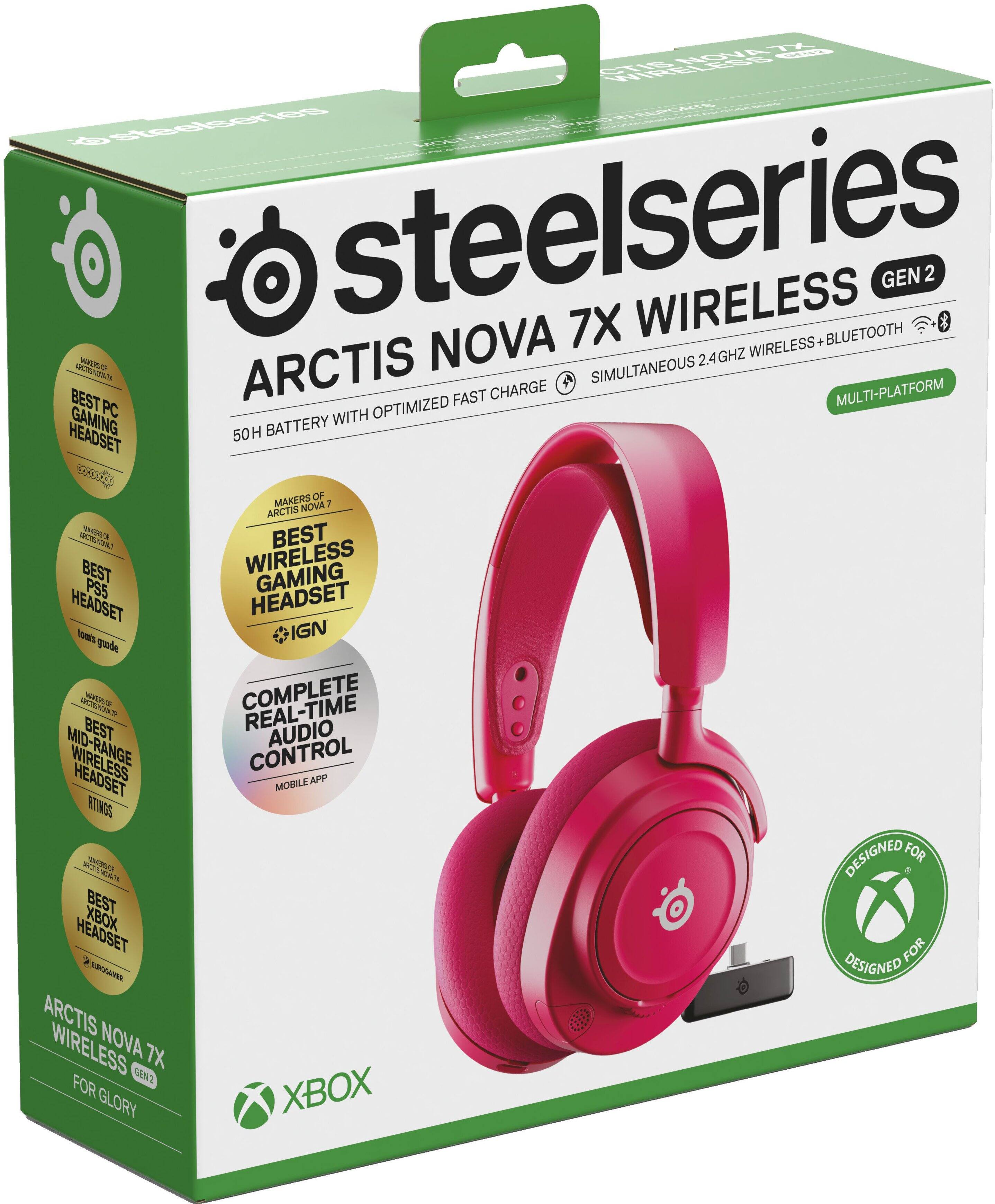 SteelSeries  
Arctis Nova 7X Wireless Gen 2  
50H Battery with Optimized Fast Charge  
Simultaneous 2.4GHz Wireless + Bluetooth  
Multi-Platform  

Best Wireless Gaming Headset - IGN  
Complete Real-Time Audio Control - Mobile App  
Best PC Gaming Headset - Tom's Guide  
Best Mid-Range Wireless Headset - Rtings  
Best PS5 Headset - IGN  
Best Xbox Headset - IGN  

Designed for Xbox  
Makers of Arctis Nova 7  
For Glory