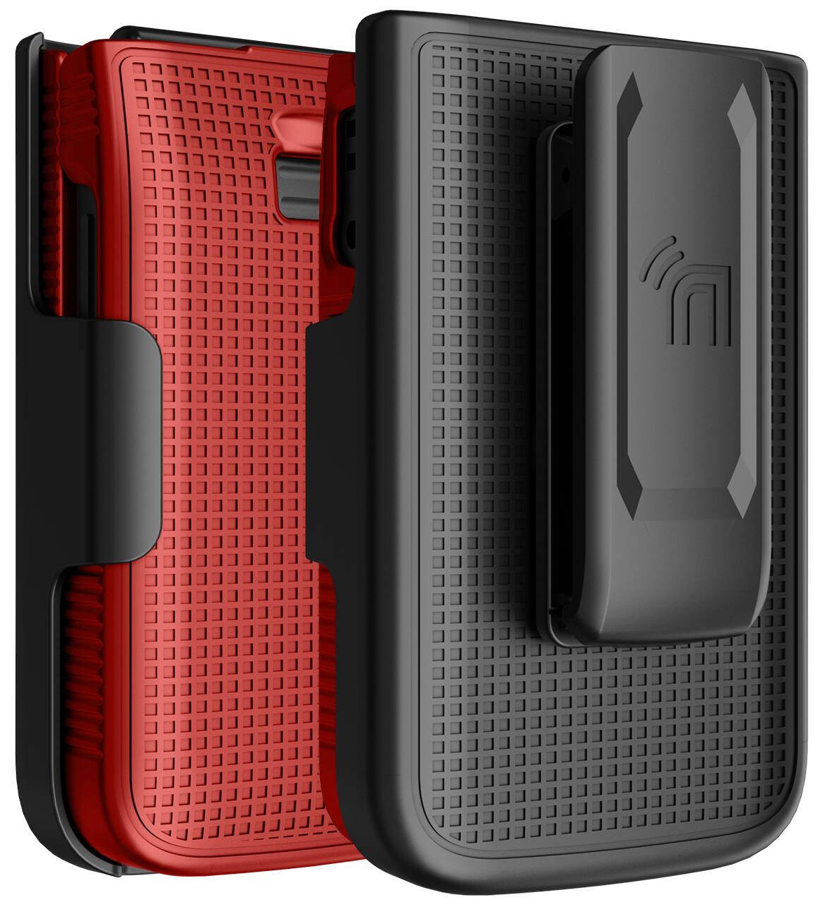 Front. Nakedcellphone - Combo for Lively Jitterbug Flip 3 Phone - Hard Case and Belt Clip Holster - Red.