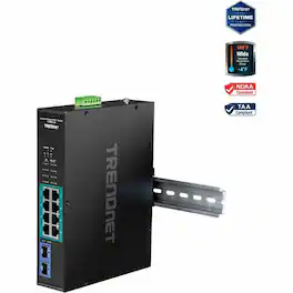 Trendnet - 10-Port Industrial Gigabit PoE+ Switch, WideTemperature Range -20° - 65°C (-4° - 149°F), DIN - Unknown