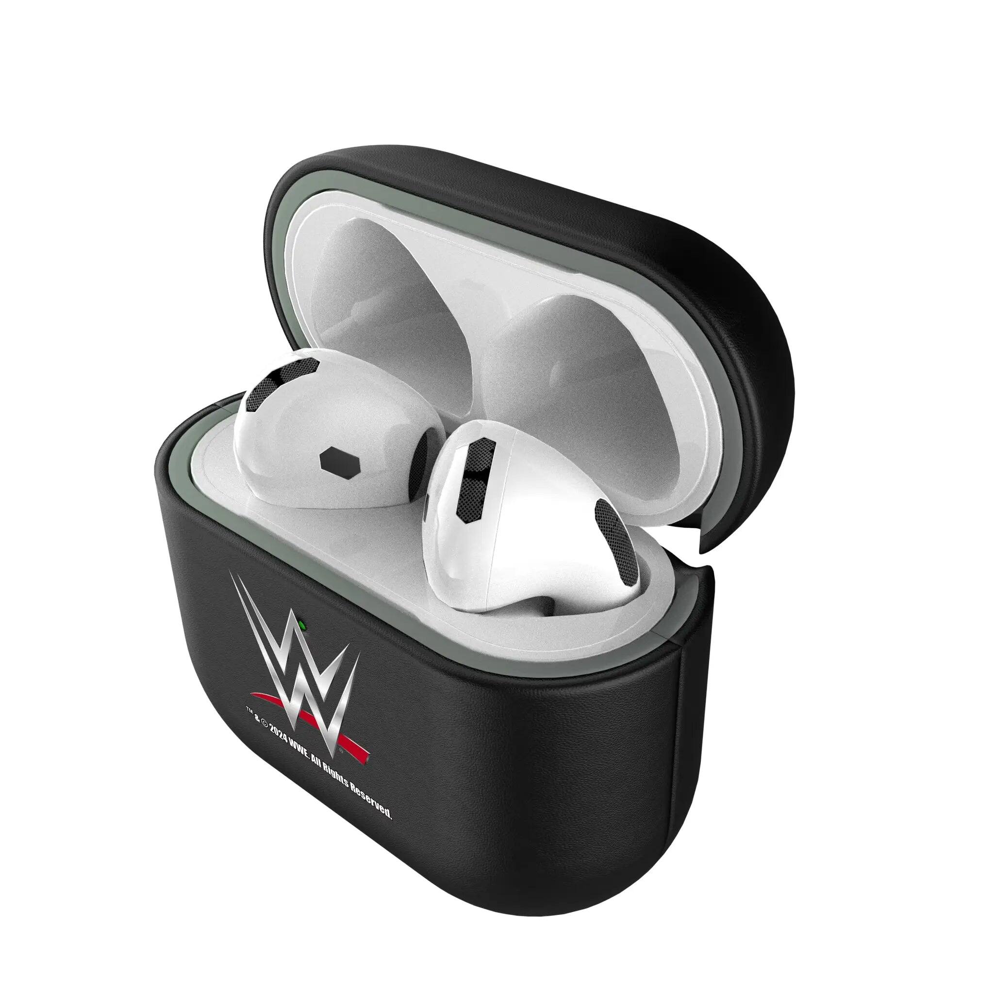 Left. Keyscaper - WWE Clean AirPod Case Cover -  AirPods 4 - WWE Logo.