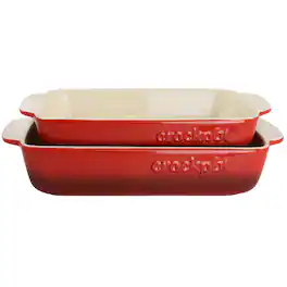 Crock-Pot - Crock Pot Artisan 2 Piece Stoneware Bake Pans - Gradient Red