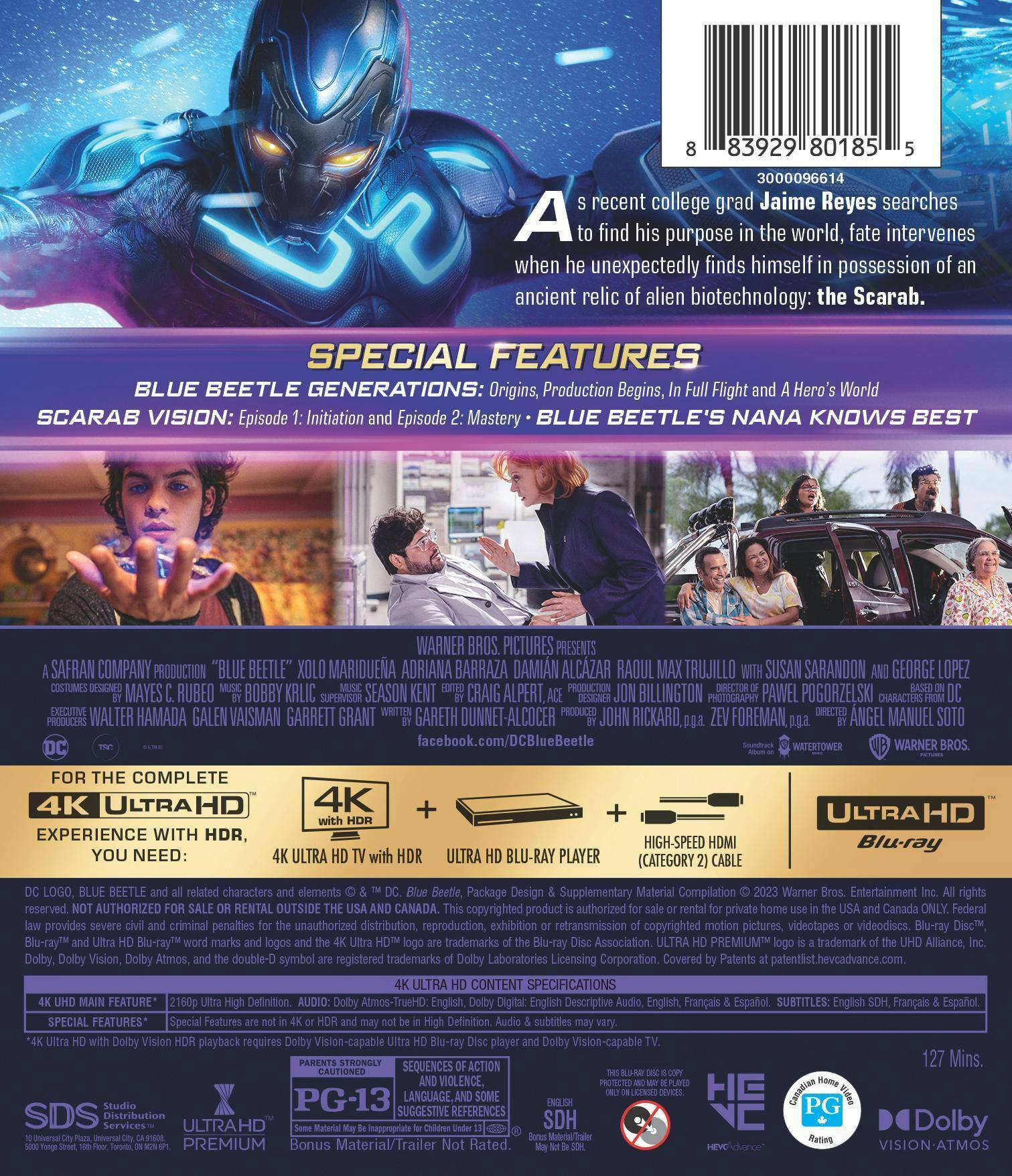 Back. Blue Beetle   - 4K Blu-Ray.