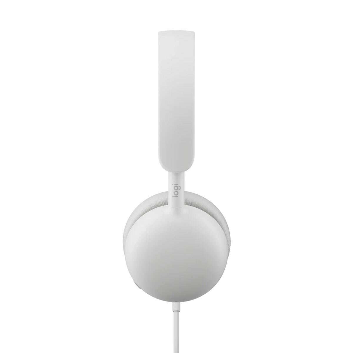 Alt View 2. Logitech - Logitech Zone Wired 2 Active Noise Cancelling Closed-Back On-Ear Stereo Headset, Off-White - White.