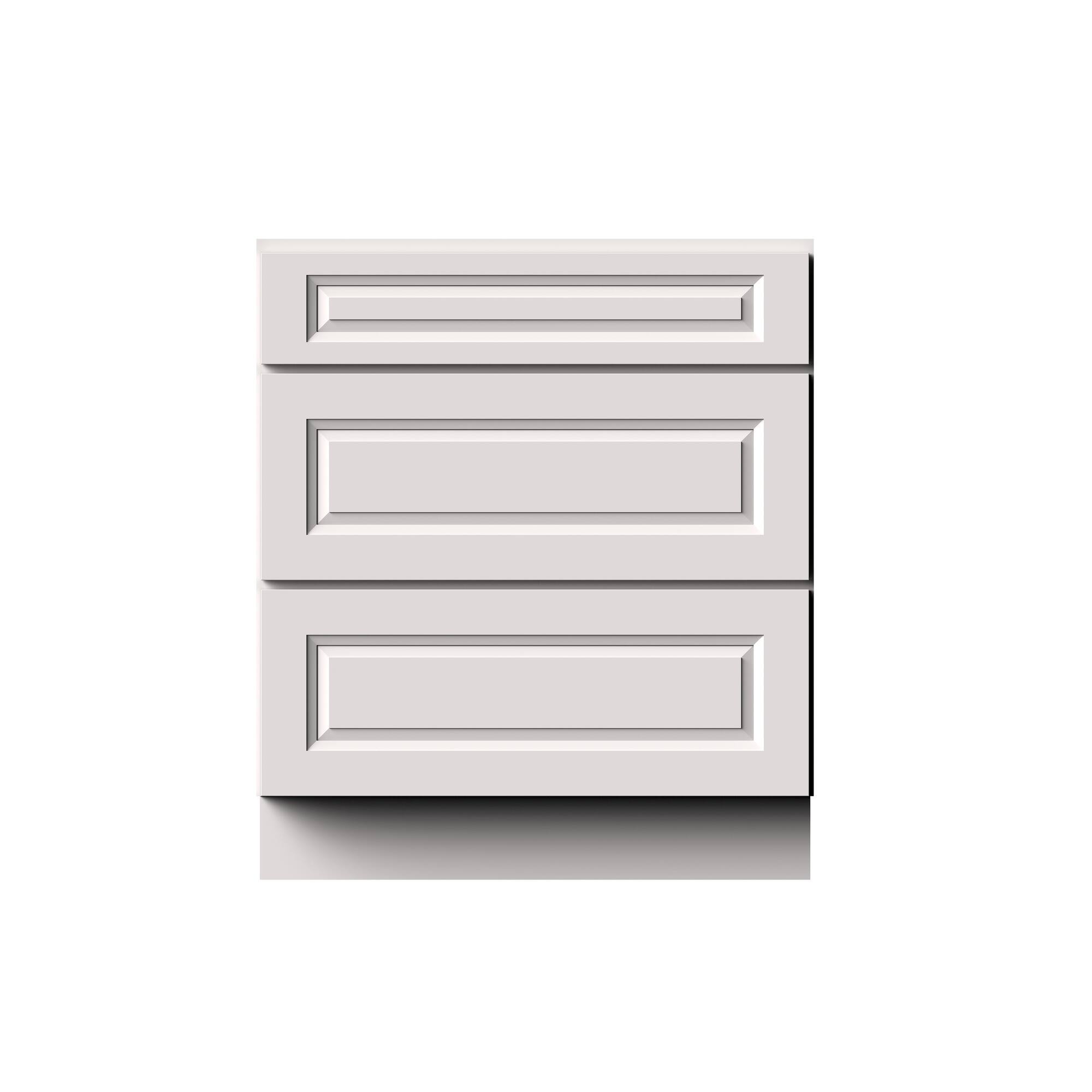 Alt View 1. Boyel Living - 30-in W x 34.5-in H x 24-in D Shaker 3-Drawer Kitchen Base Cabinet with Soft-Close Slides - Glacier White.