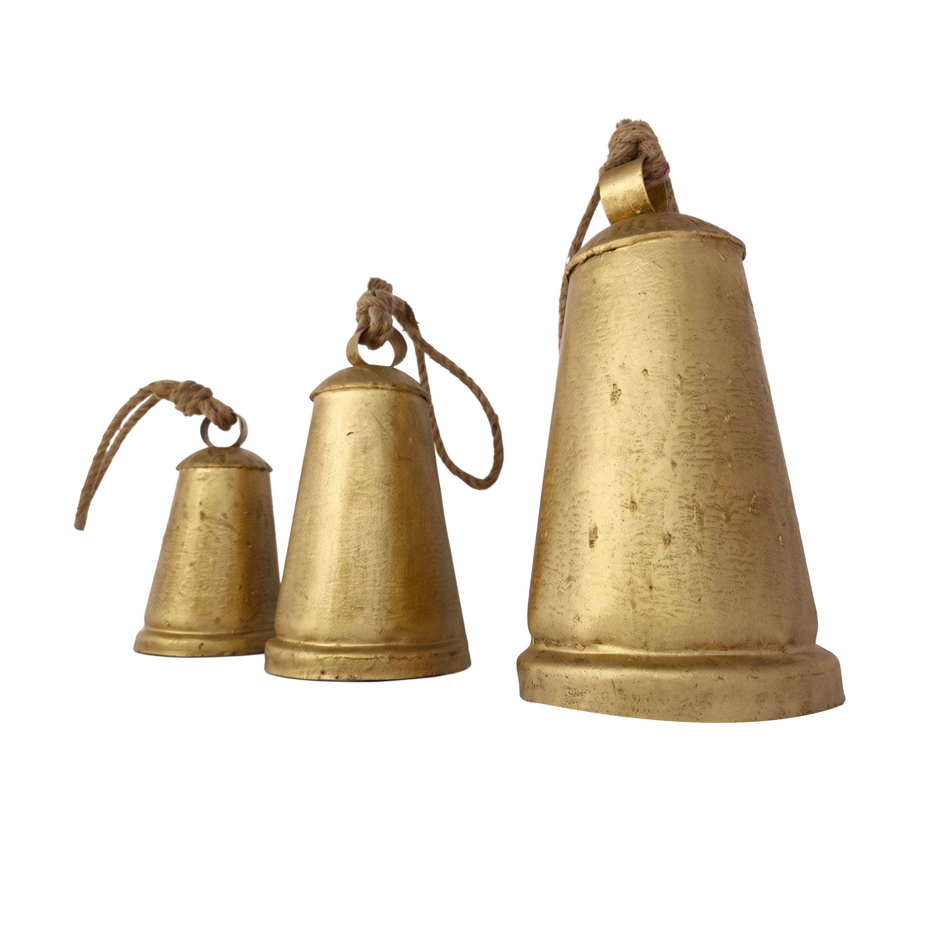 Manhattan Lane Loma Set of 3 Wall Hanging Bells, Natural Jute Rope ...