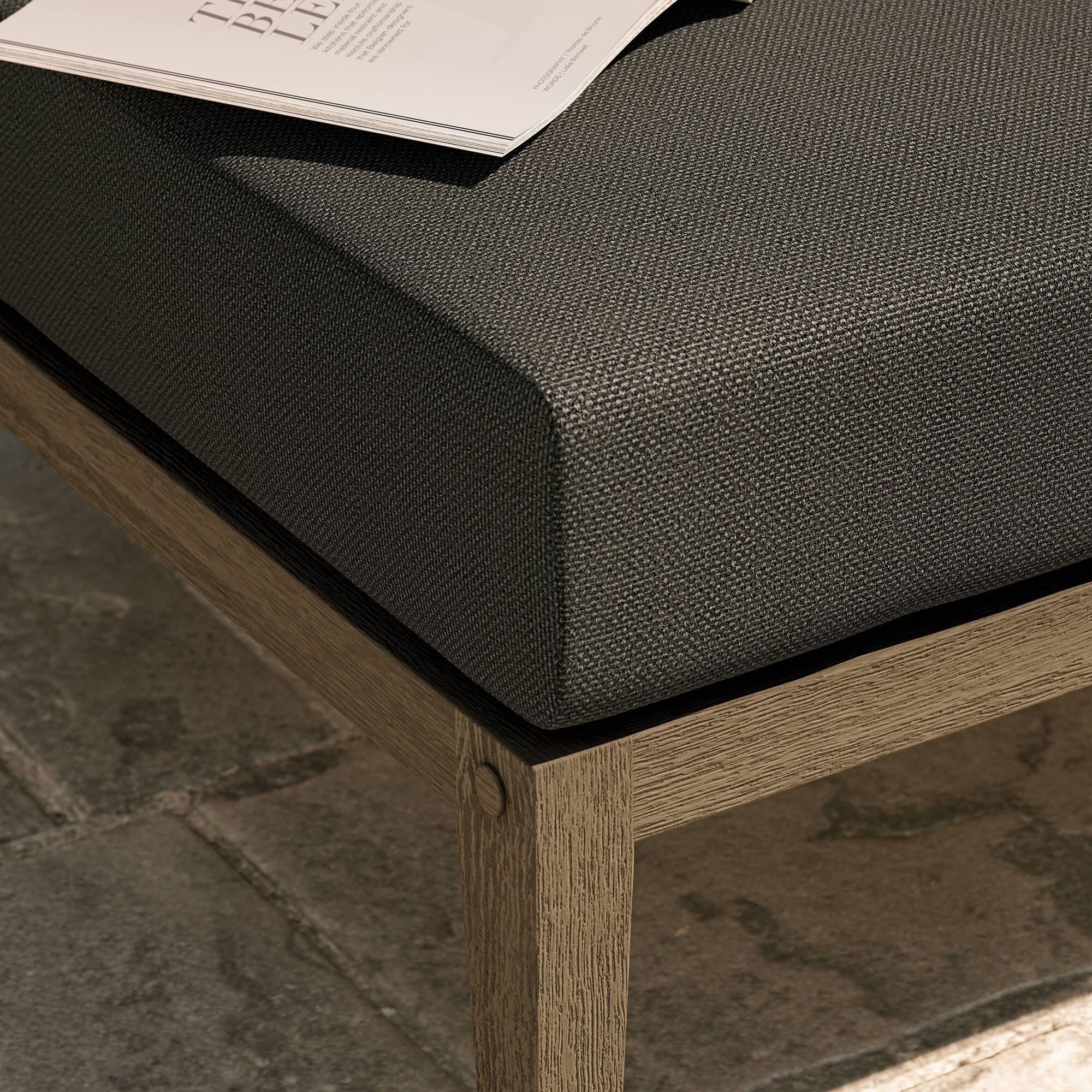 Alt View 1. Modway - Northlake Outdoor Teak Ottoman by Modway - Weathered Gray Flint.
