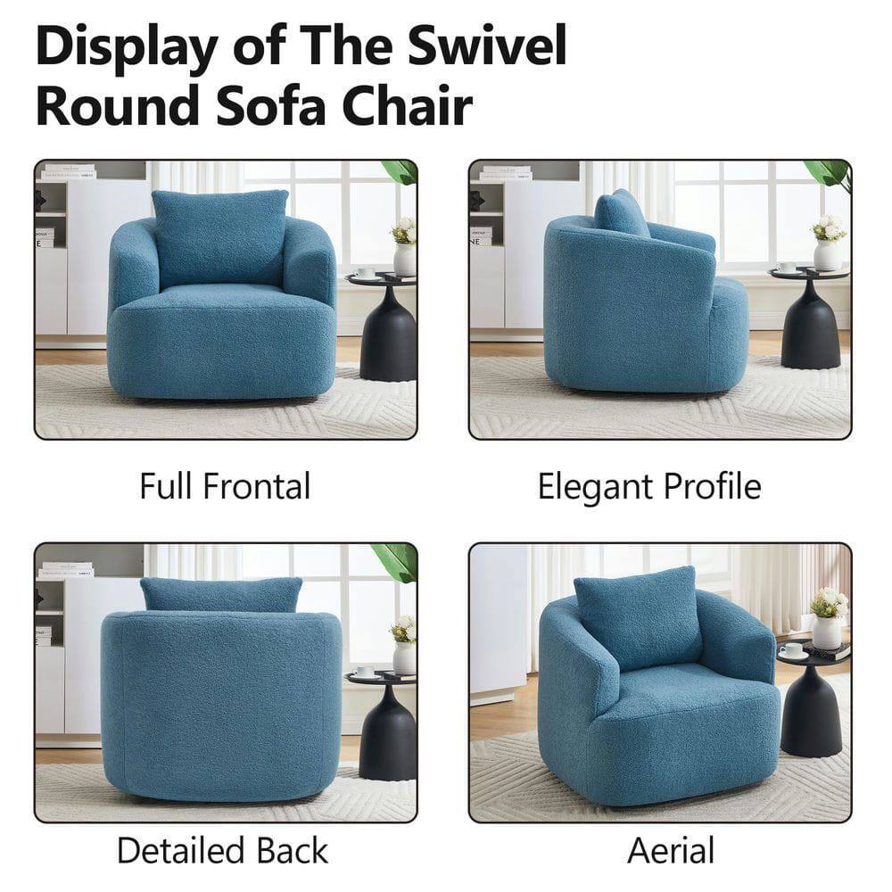 Display of The Swivel Round Sofa Chair

- Full Frontal
- Elegant Profile
- Detailed Back
- Aerial