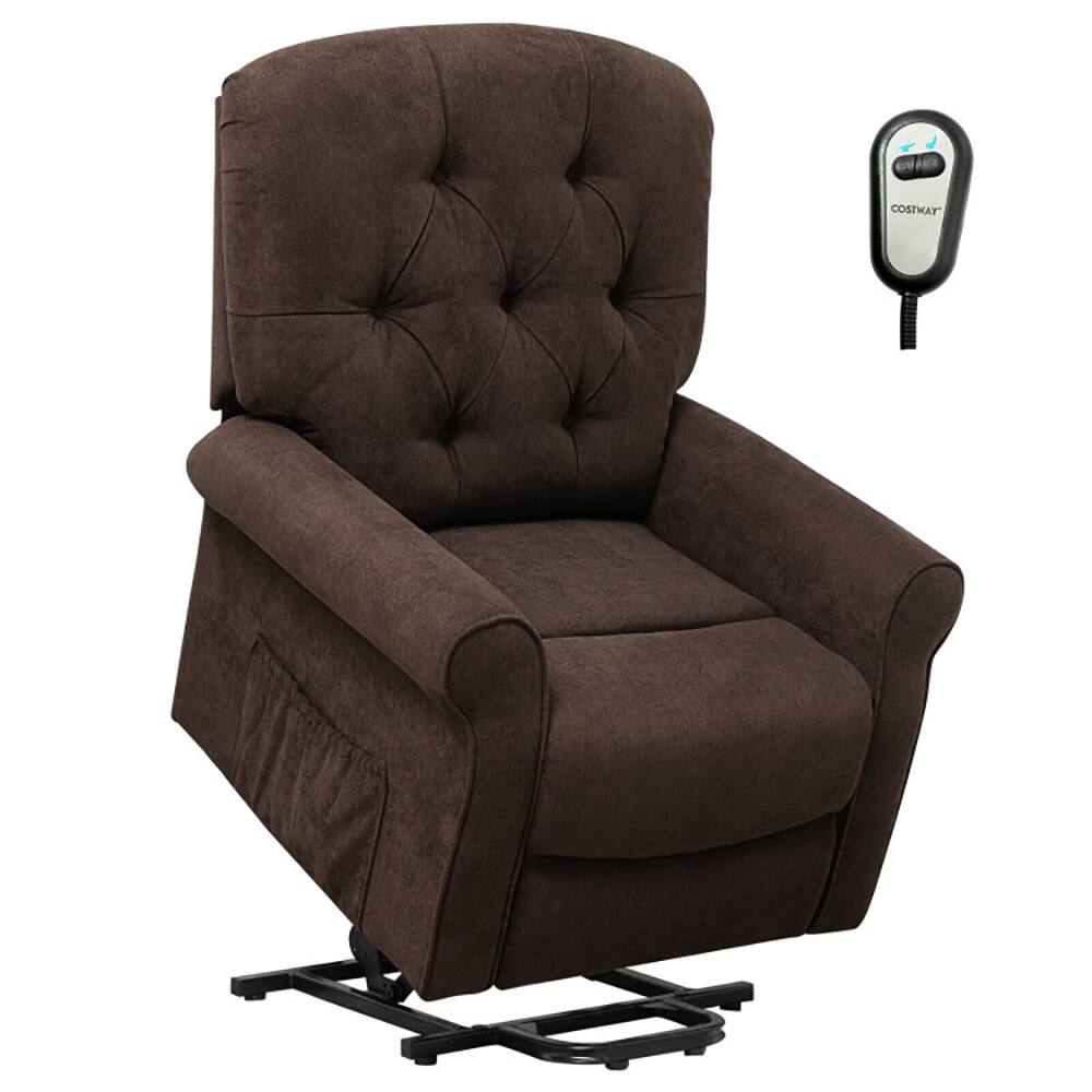 Alt View 4. Kadyn - Recliner Chair, Reclining Chair,Lounge Chair,Recliner Chair Sofa for Elderly with Side Pocket and Remote Control-Brown - Brown.