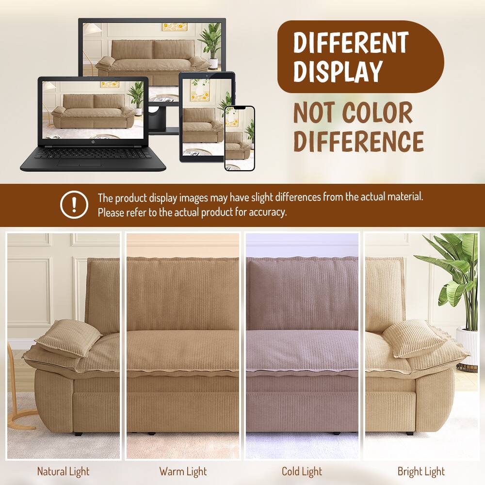 HCR DIFFERENT DISPLAY NOT COLOR DIFFERENCE!  
The product display images may have slight differences from the actual material. Please refer to the actual product for accuracy.  
Natural Light Warm Light Cold Light Bright Light