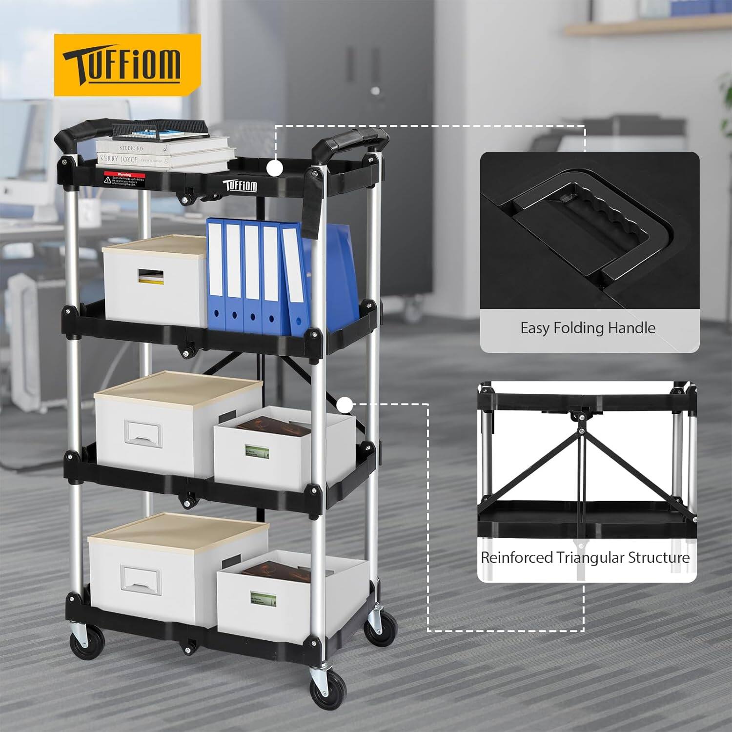 TUFFiom 0 50 KEERY OTCE & TOEFION  
Easy Folding Handle  
Reinforced Triangular Structure