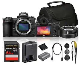 Nikon - Z7 Mirrorless Camera with FTZ II Mount Adapter + 64GB Memory Card+ Camera Bag - Black