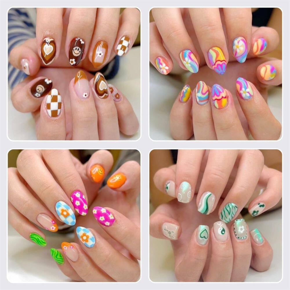 Alt View 1. Beauty Hub Ecommerce - 5-Piece Dual-Tipped Silicone Nail Art Pens - Multicolor.