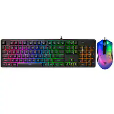 Front. iBUYPOWER - iBUYPOWER - Chimera KM7 Full-Size Wired Membrane RGB Keyboard and Optical Mouse Bundle - Black.