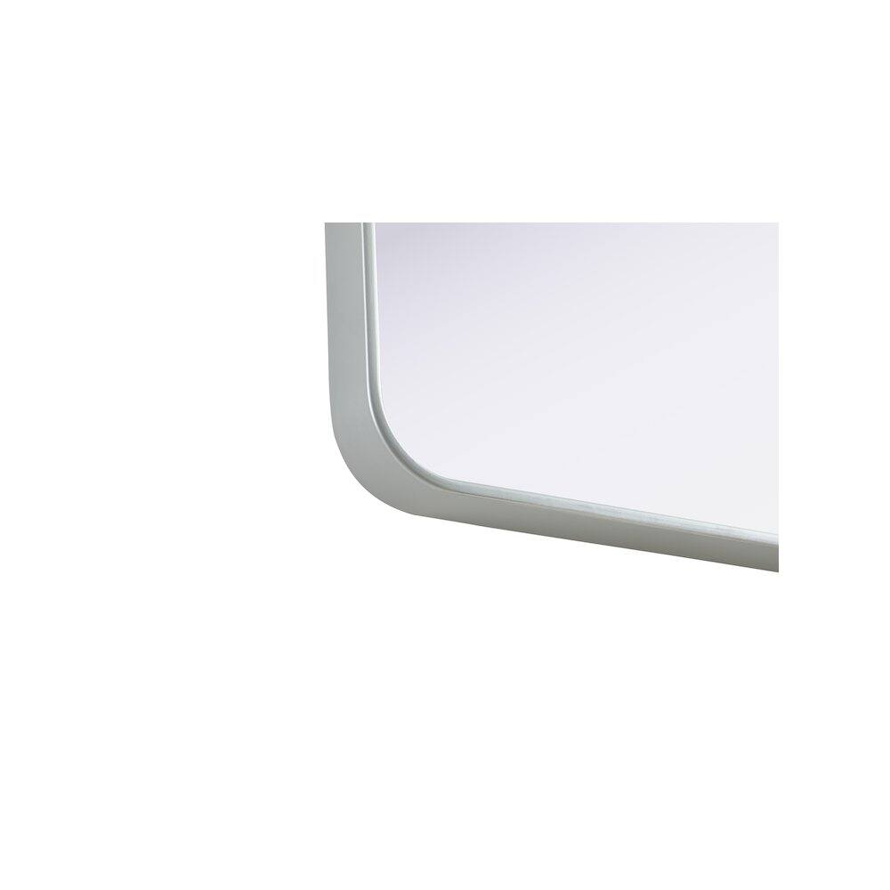 Left. Elegant Decor - Contour Metal Rectangle Mirror 27x36 in Silver - Silver.