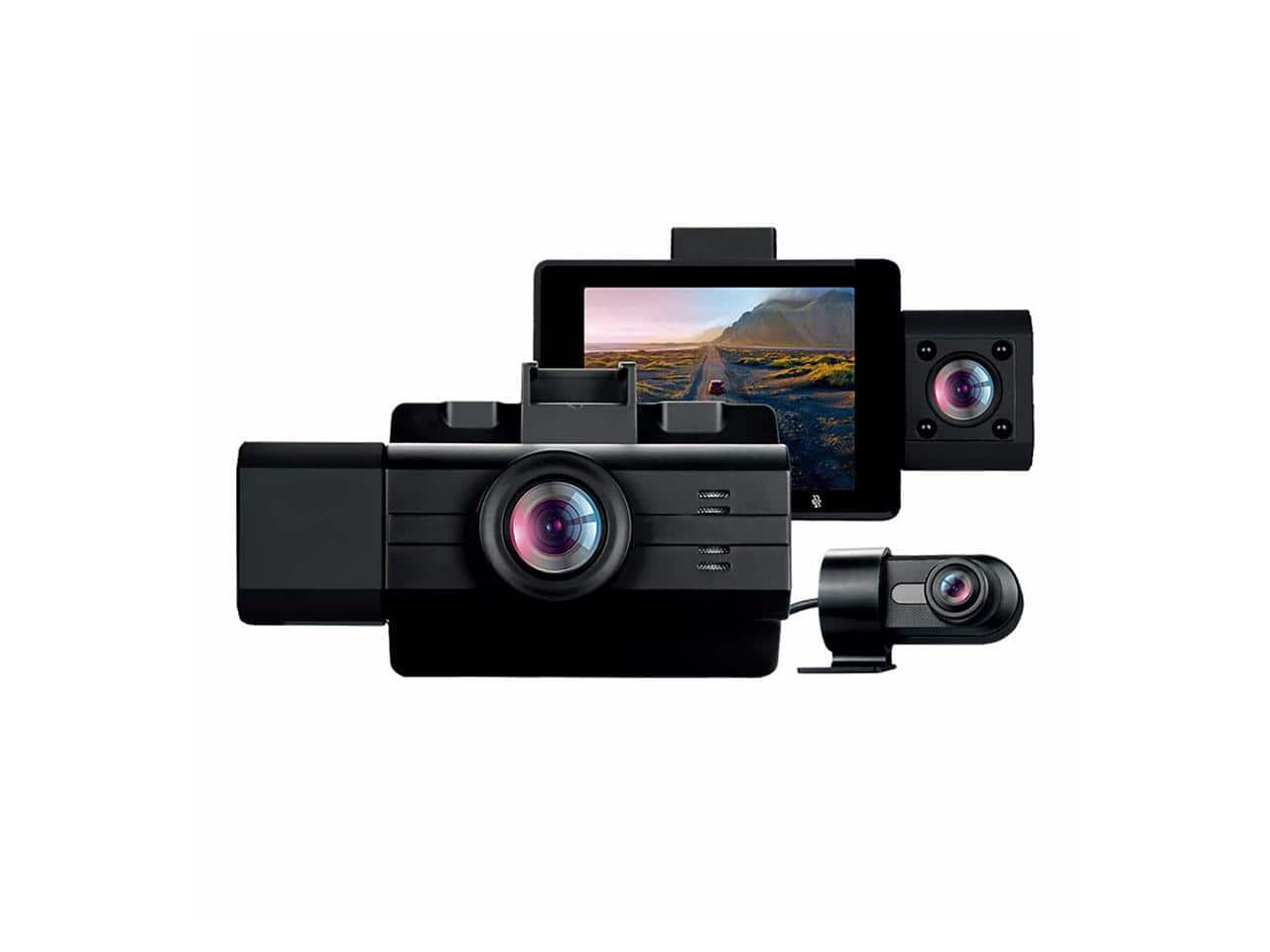 Adesso - GekoGear Scout Pro 3-Channel Wi-Fi Dash Cam | 2K Camera - Black