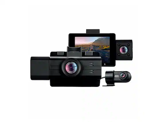 Front. Adesso - GekoGear Scout Pro 3-Channel Wi-Fi Dash Cam | 2K Camera - Black.