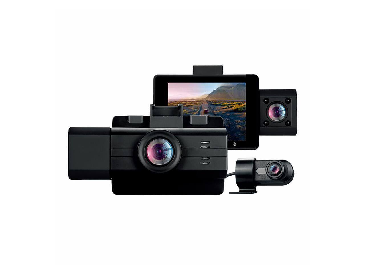 Front. Adesso - GekoGear Scout Pro 3-Channel Wi-Fi Dash Cam | 2K Camera - Black.