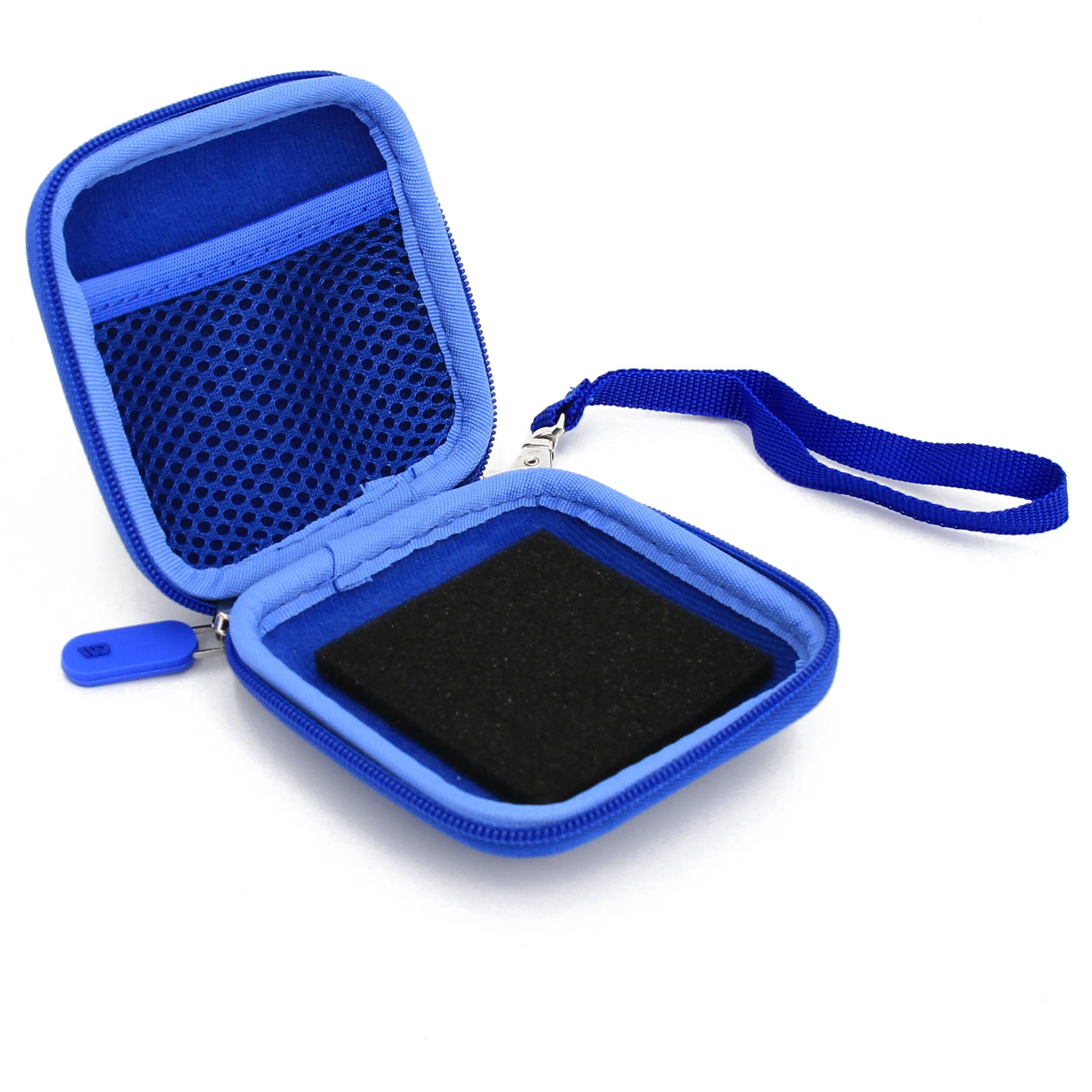 Alt View 2. CASEMATIX - Carrying Case for Logitech Mobi Fold Foldable Wireless Mouse – Blue Travel Case for Portable Bluetooth Mouse.