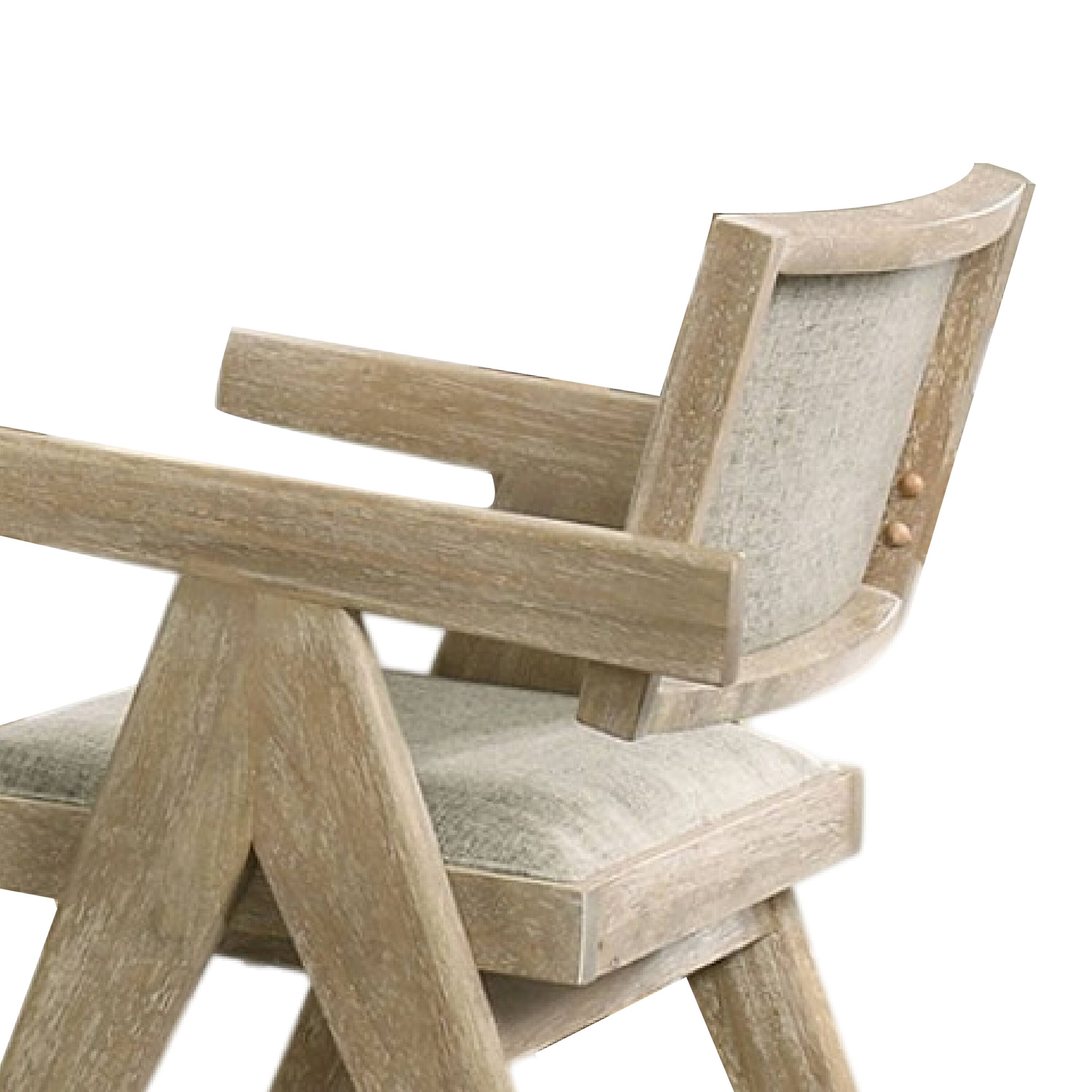 Alt View 2. Manhattan Lane - Gexy Dining Side Chair Set of 2, Brown Oak Veneer, Gray Polyester Seat - Oak Brown, Gray.