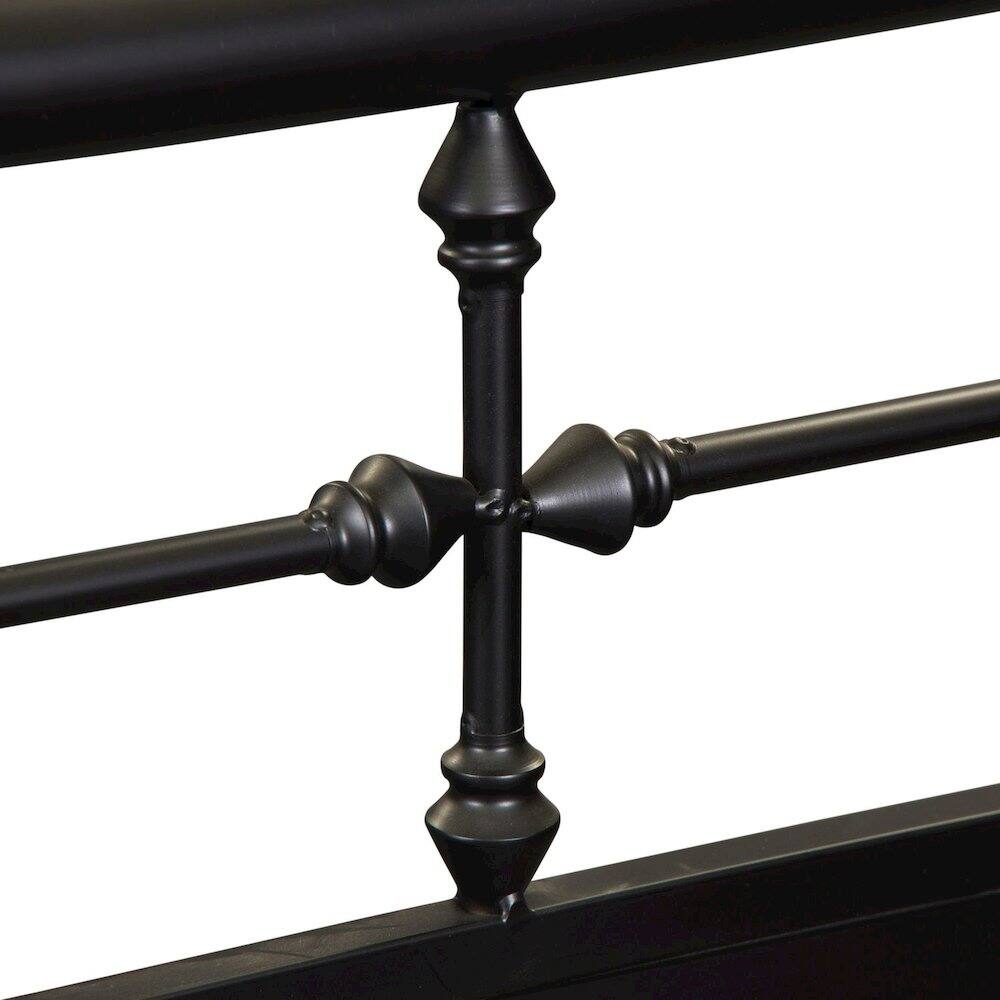 Angle. Liberty Furniture Industries - Vintage Series Full Metal Headboard - Black in Distressed Metal - Black.