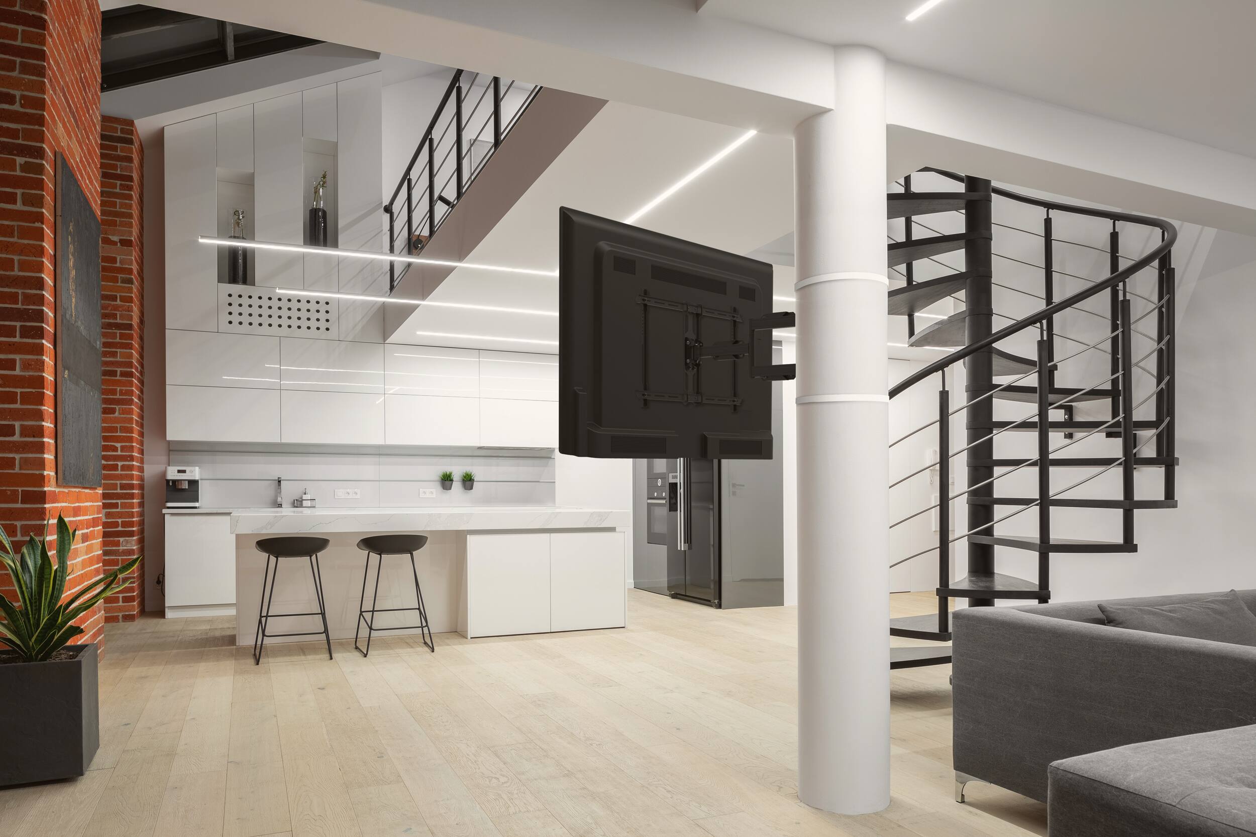 Alt View 6. Kanto - No Drill Column and Pillar TV Mount for 37" - 75" TVs - Black.