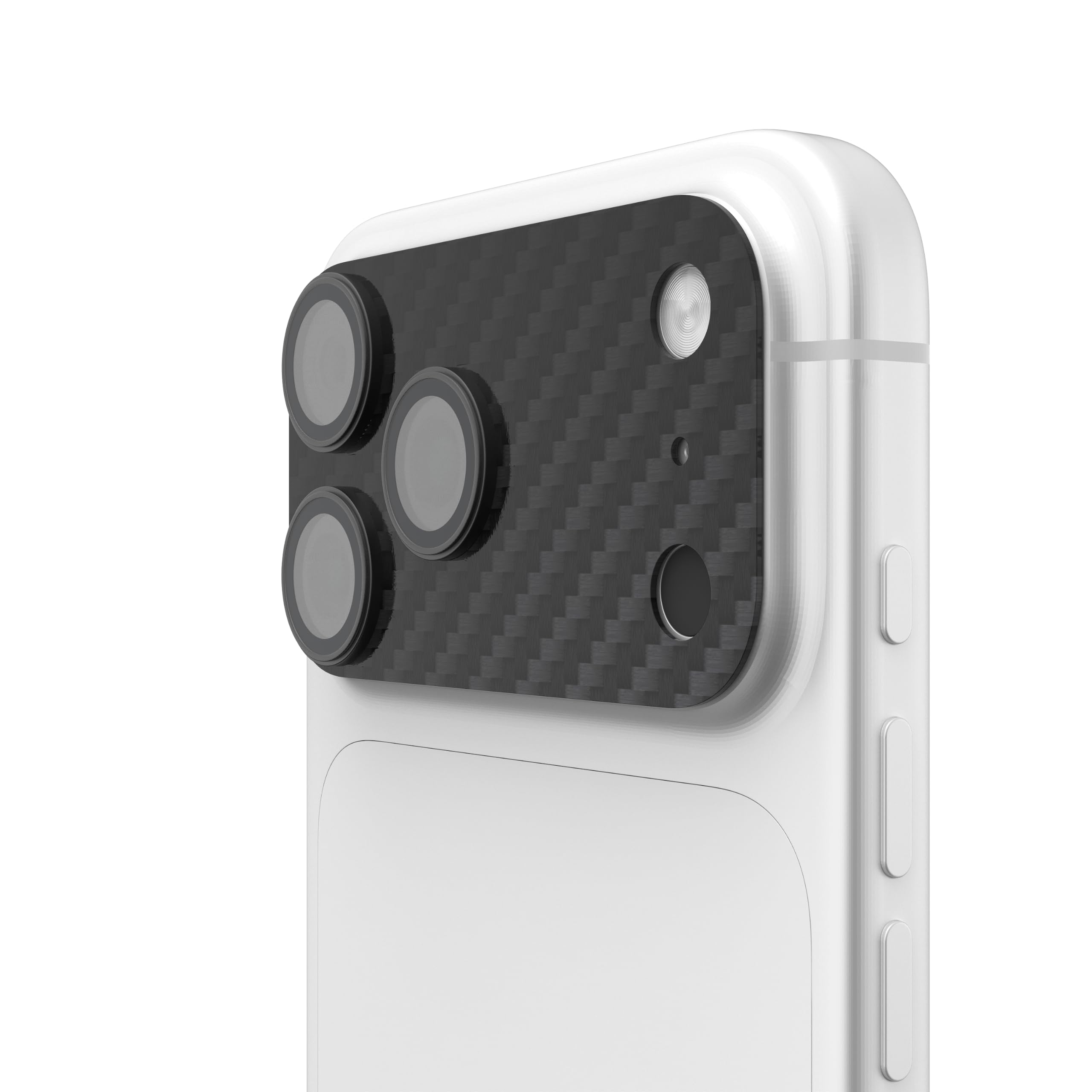 Alt View 3. UAG - iPhone 18 Pro Max Glass Camera Lens Protector & Camera Plate Protector, Aluminosilicate Glass & Carbon Fiber Backplate - Carbon Fiber/Black.