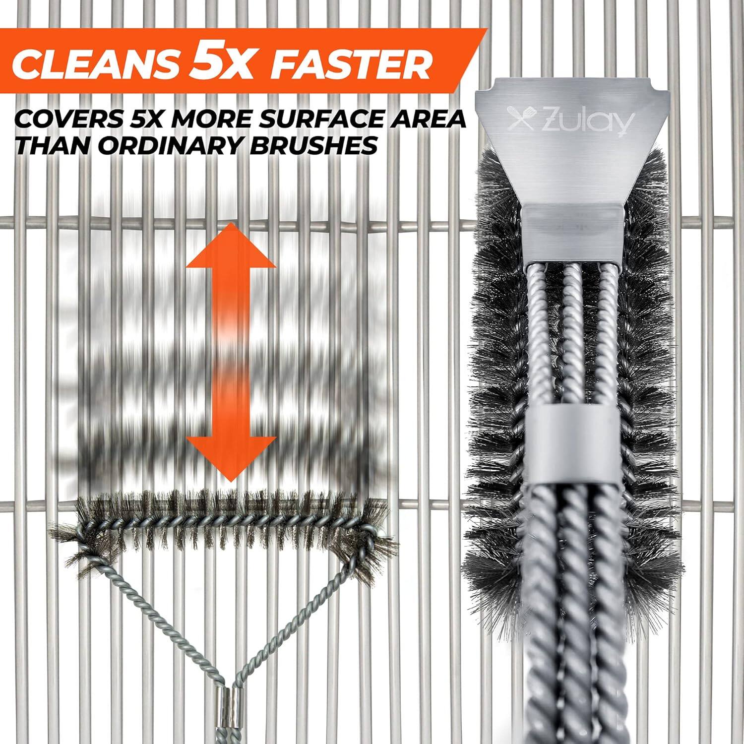 CLEANS 5X FASTER, COVERS 5X MORE SURFACE AREA THAN ORDINARY BRUSHES.