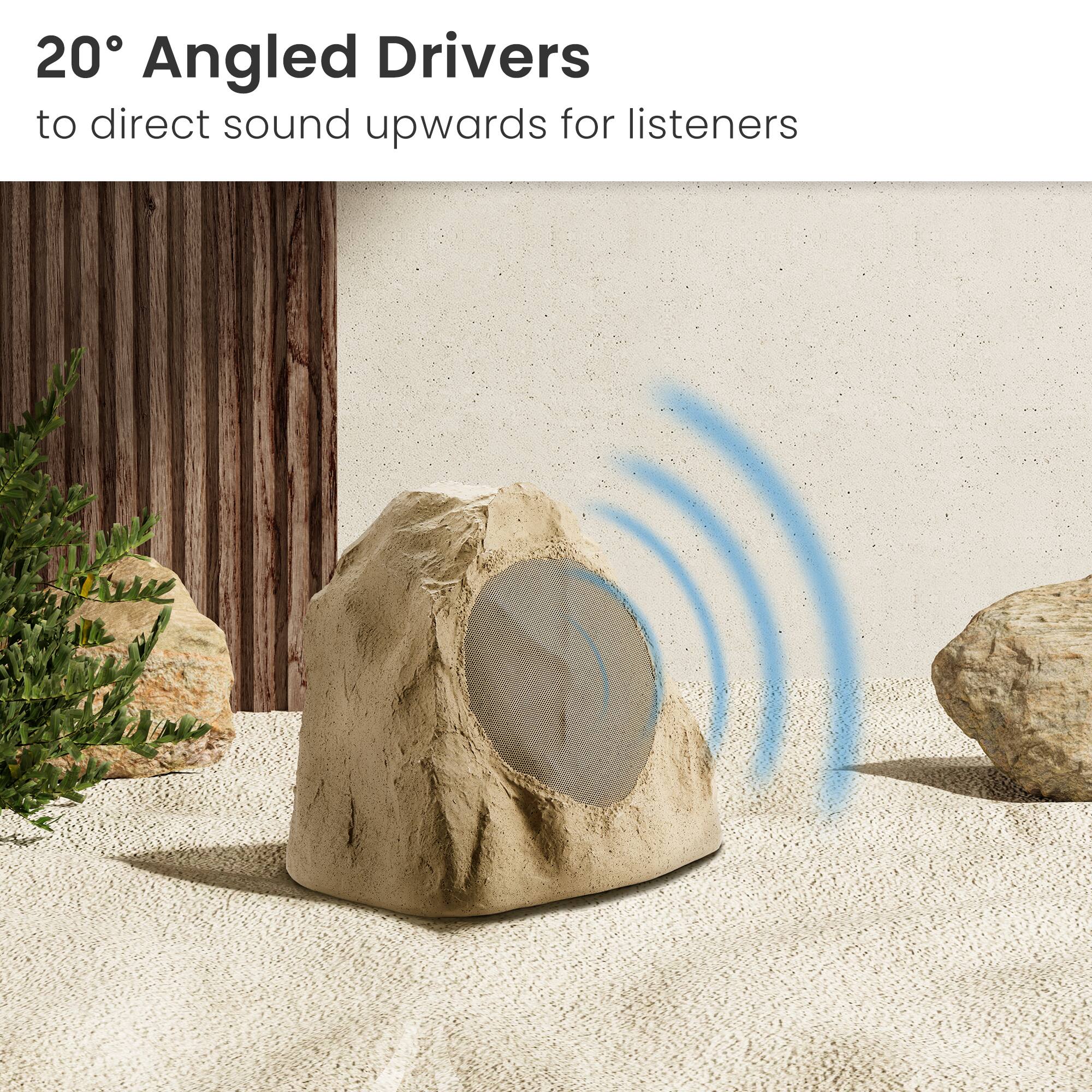 20° Angled Drivers  
to direct sound upwards for listeners