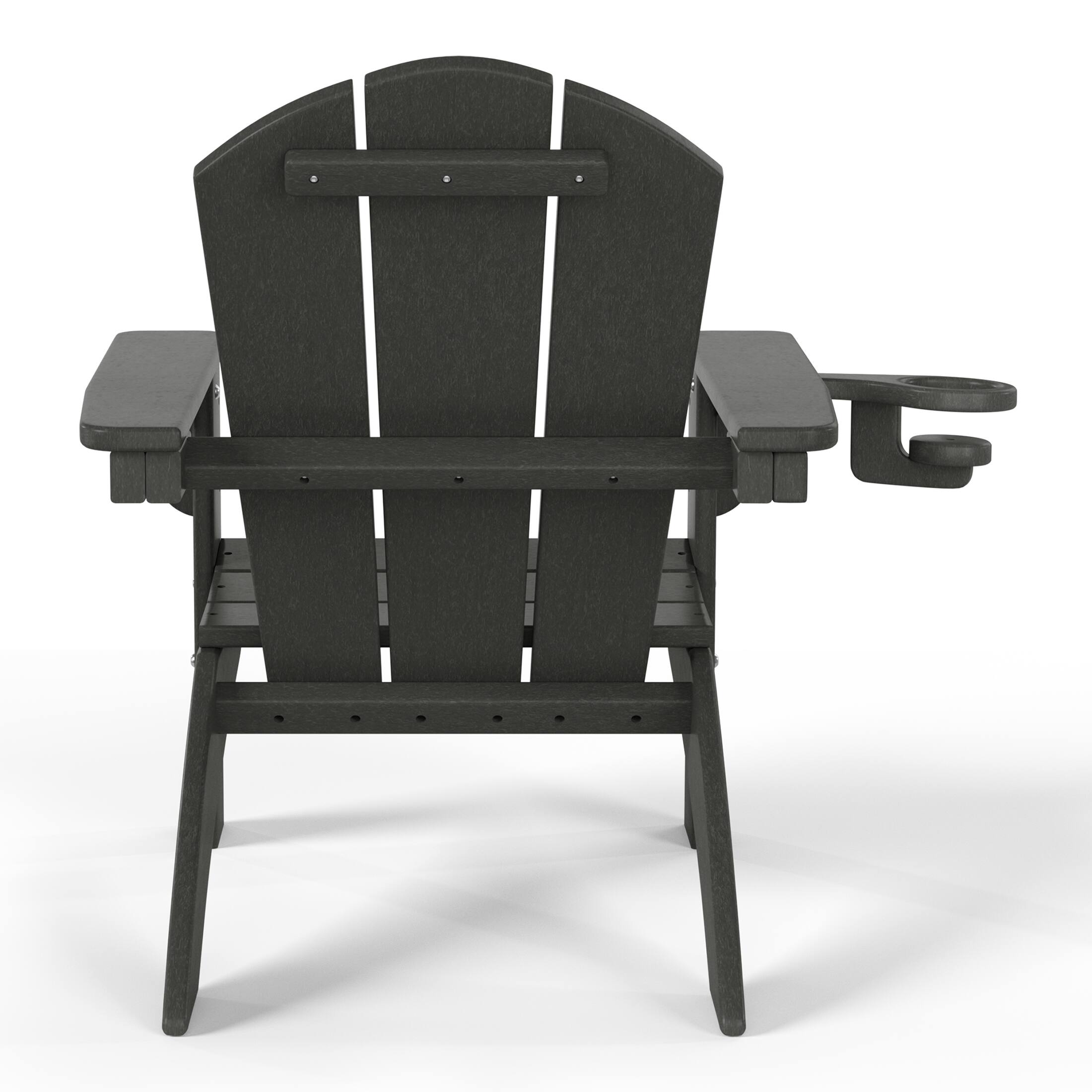 Alt View 2. WestinTrends - WestinTrends Malibu Kids Outdoor HDPE Plastic Adirondack Patio Chairs with Cup Holders (Set of 2) - Gray.