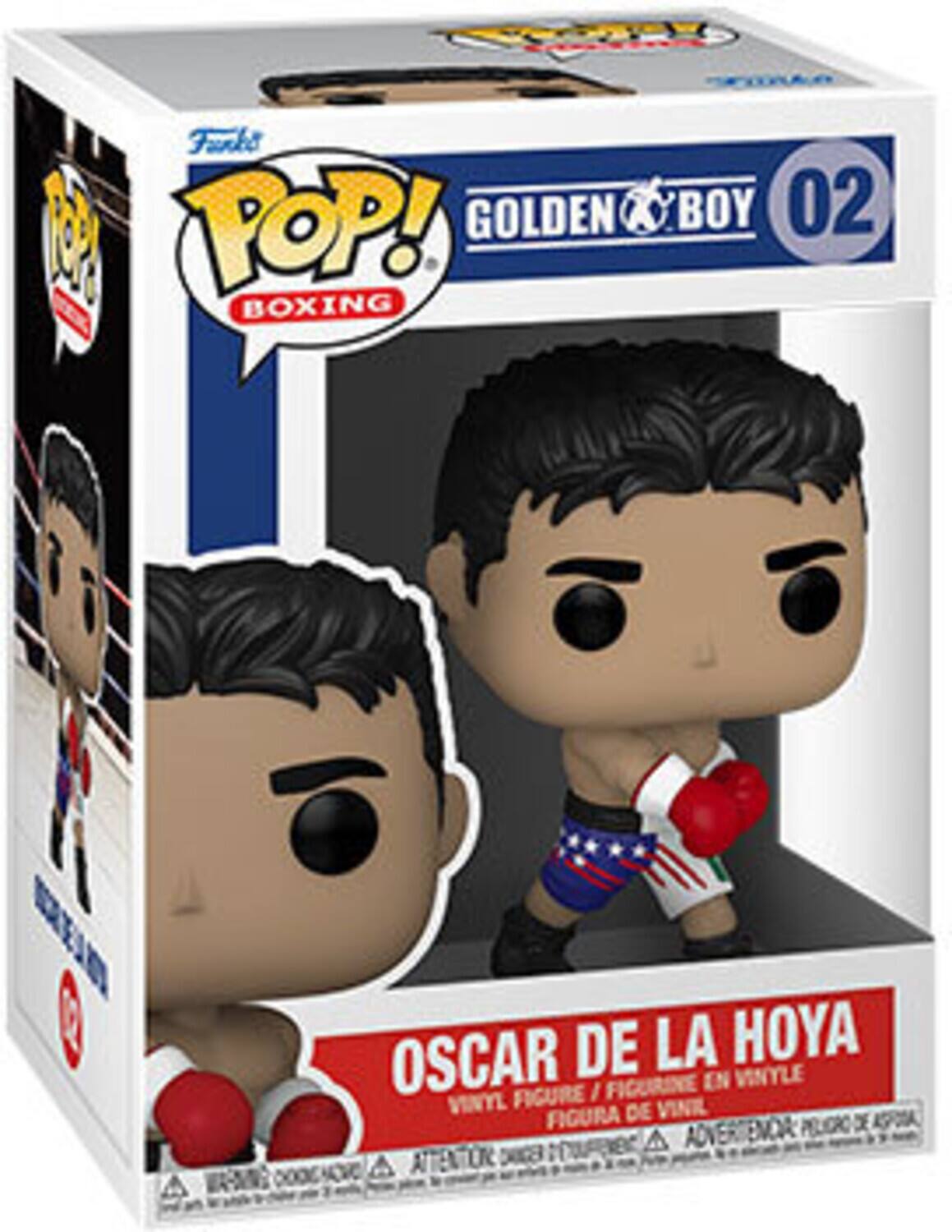 EOO Farke P POP! GOLDEN A BOY 02 BOXING i i OSCAR DE LA HOYA FIGURINE EN VINYLE FIGURE I  DE VINI FIGURA PELIGRO D AA e ADVERTENCA ATTE TR BXKC KO