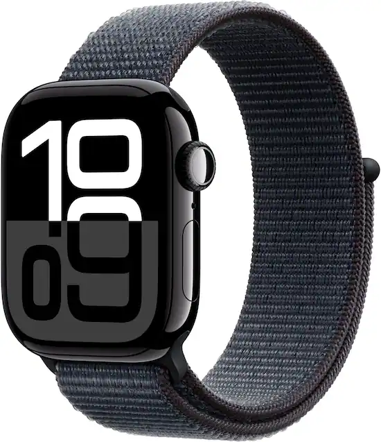 Apple Watch Series 10 GPS Cellular 42mm Aluminum Case with Ink Sport Loop Jet Black Verizon 2024 MWX83LW A Best Buy