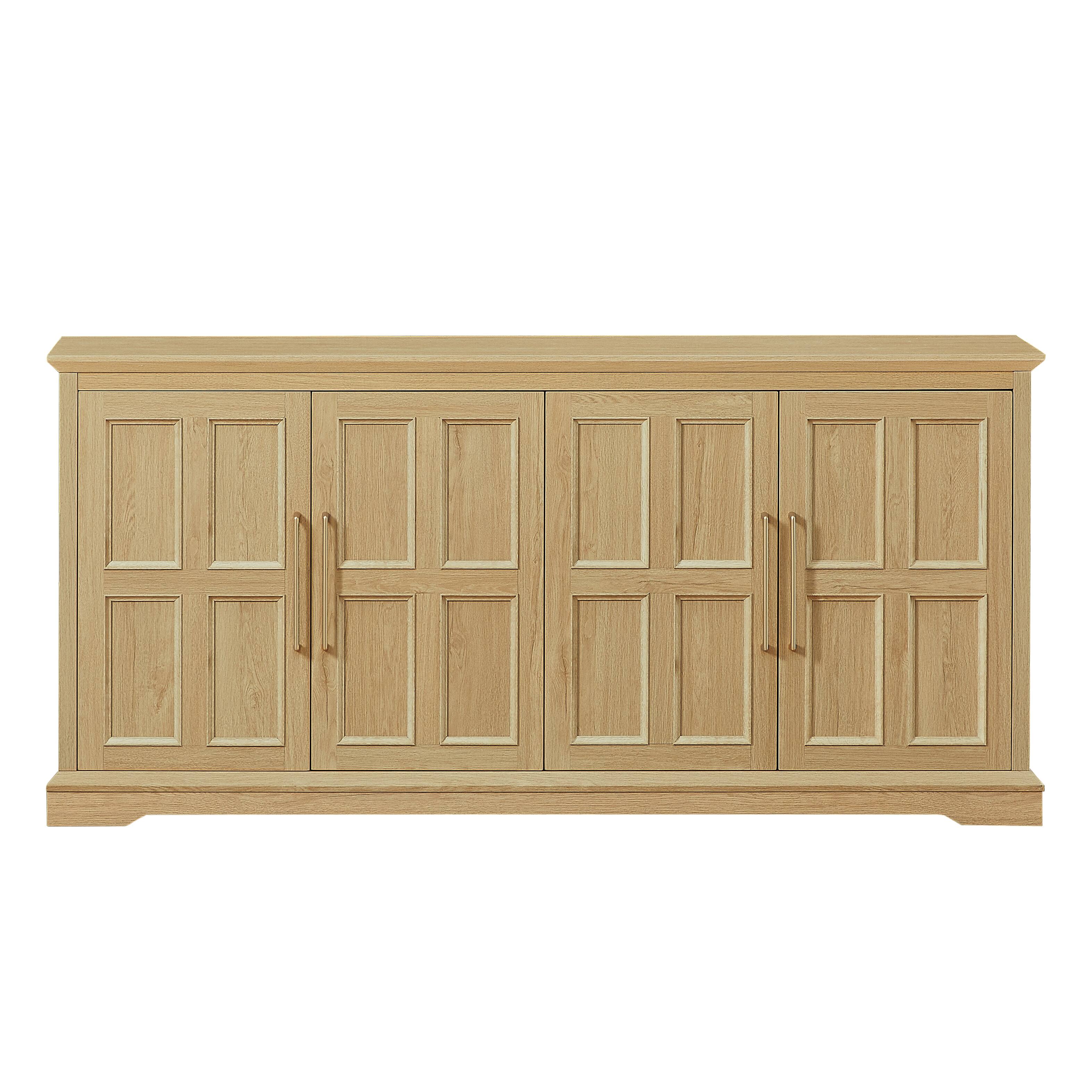 Alt View 2. Z-Edge - 67" Buffet Cabinet with Storage, Large Sideboard Buffet Cabinet with 4 Doors, Modern Coffee Bar for Kitchen, Living Room - Natural.