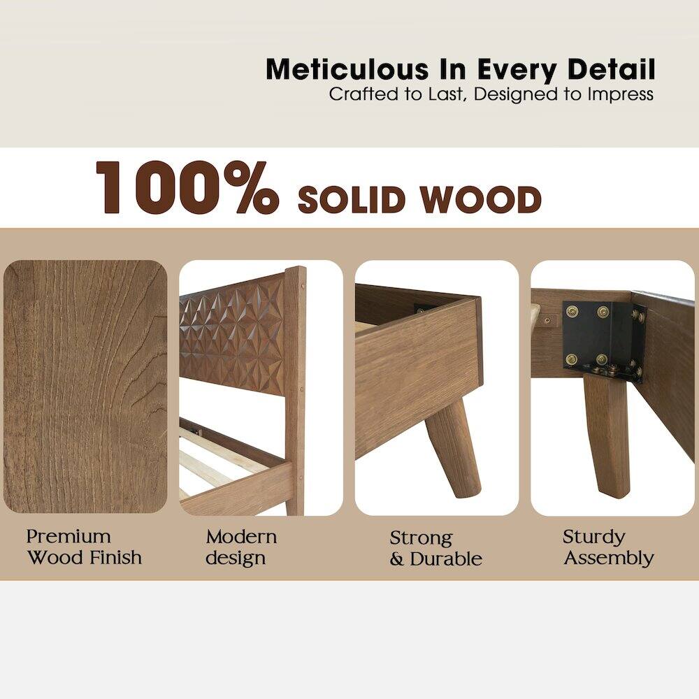 Meticulous In Every Detail  
Crafted to Last, Designed to Impress  

100% SOLID WOOD  

Premium Wood Finish  
Modern design  
Strong & Durable  
Sturdy Assembly