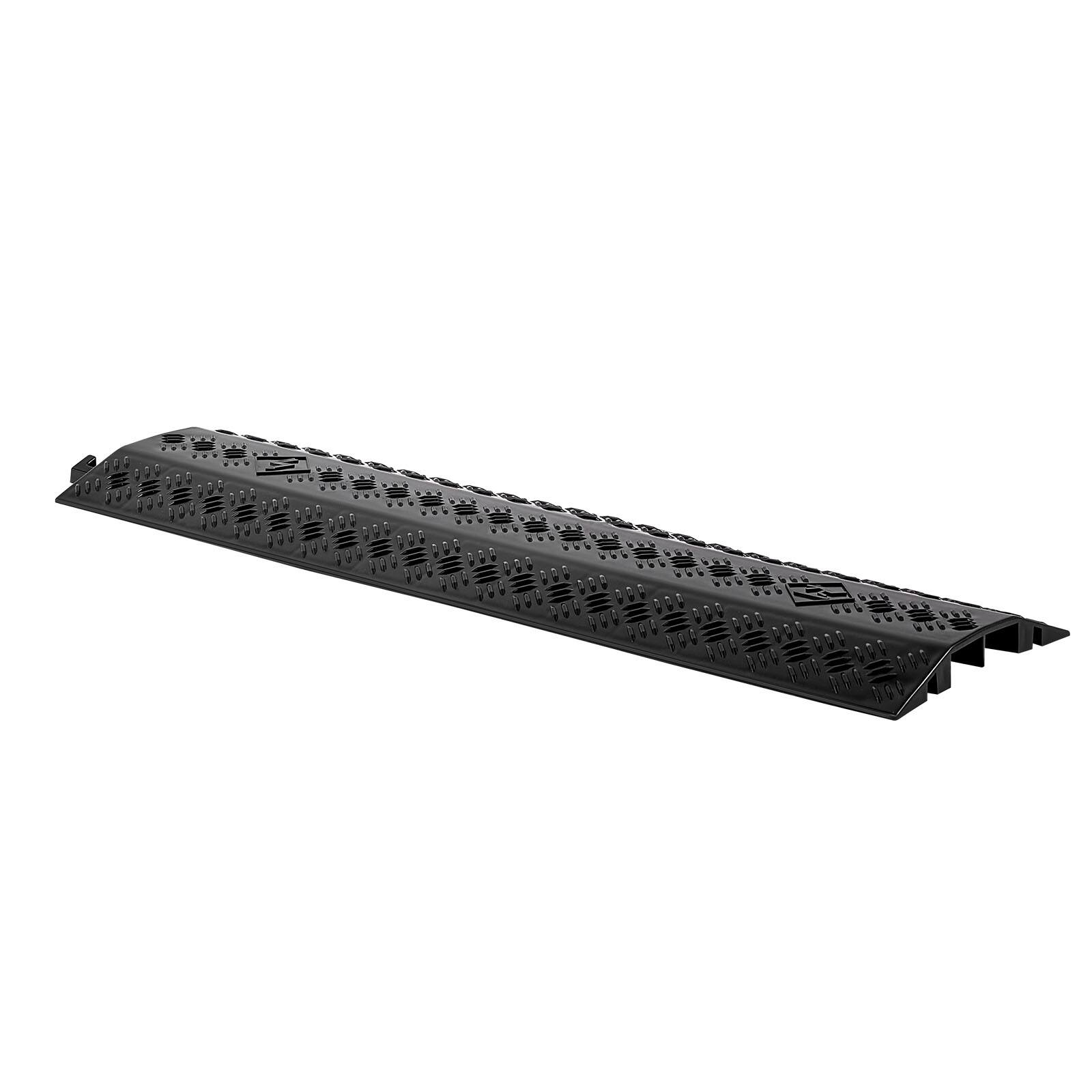 Alt View 5. VEVOR - Drop Over Cable Cover, 17,500 lbs/Axle Load Capacity, Heavy Duty Cable Hose Protector Ramp, Floor Cord Cover - Black.