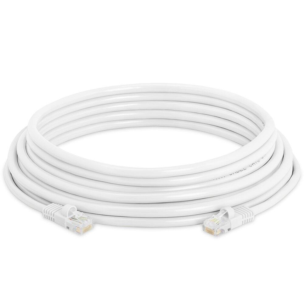 Angle. Cmple.com - Cmple - Cat5e Ethernet Cable 25 ft, 350 MHz UTP Cat 5e Ethernet Patch Cord, 1Gbps Network Lan Cables, RJ45 - White - White.