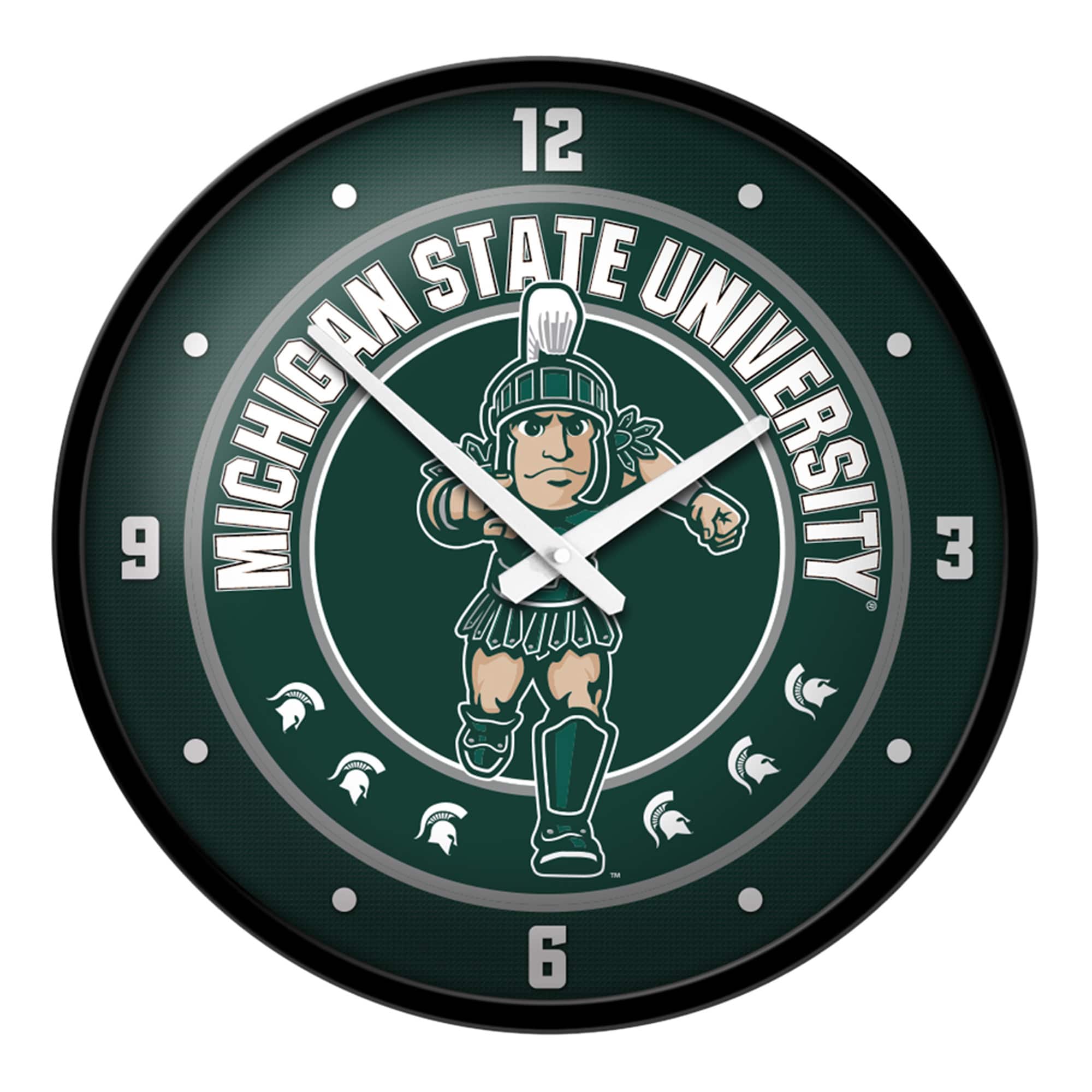 The Fan-Brand - Michigan State Spartans Mascot Modern Disc Wall Clock - Green