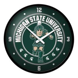 The Fan-Brand - Michigan State Spartans Mascot Modern Disc Wall Clock - Green