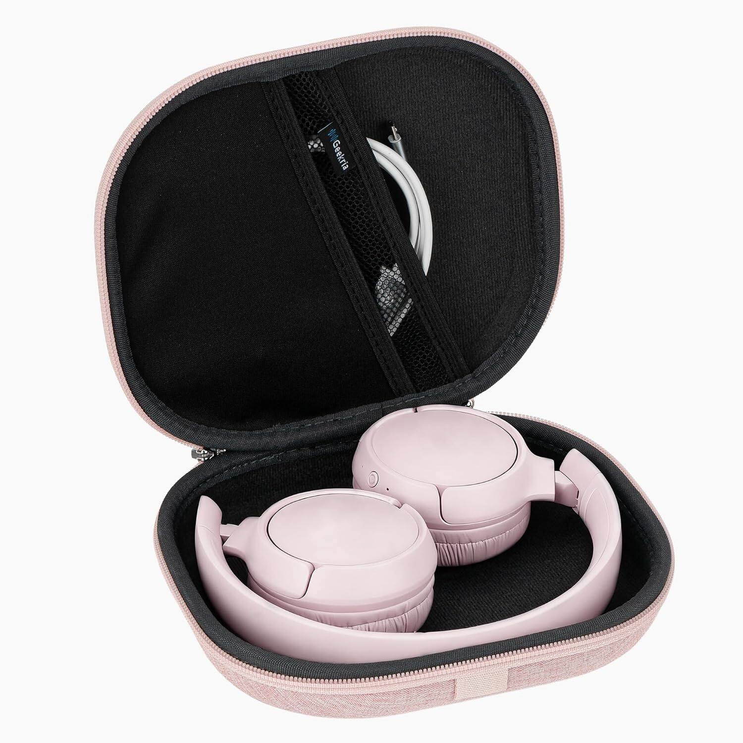 Angle. ACJPR - Hard Headphone Case for JBL Tune & Jr Models – Travel, Pink.
