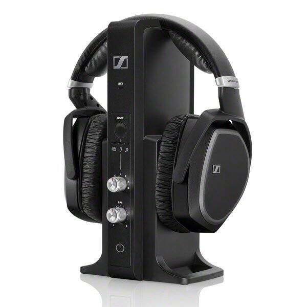 Front. Sennheiser - Sennheiser - RS 195 RF Wireless Headphone Systems for TV Listening- Black - Black,Silver.