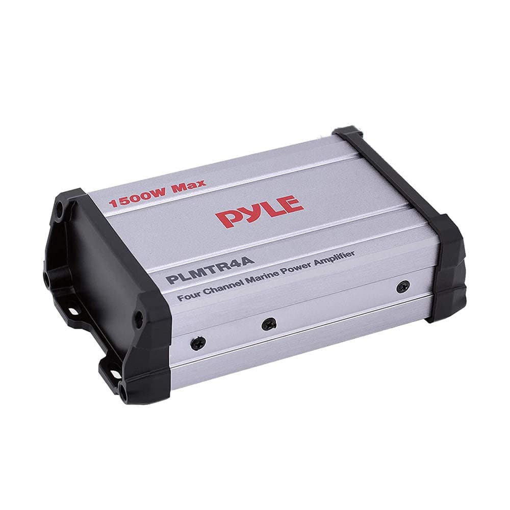 Pyle - PLMTR4A 4-Channel Marine Amplifier Receiver, Waterproof, 1500W, RCA, AUX, MP3 Input