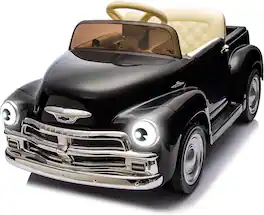 GARVEE - 12V Licensed Chevrolet Kids Ride-On Car, Electric Vehicle with Remote, 2 Speeds, LED Lights, Music & Seat Cushion - Black