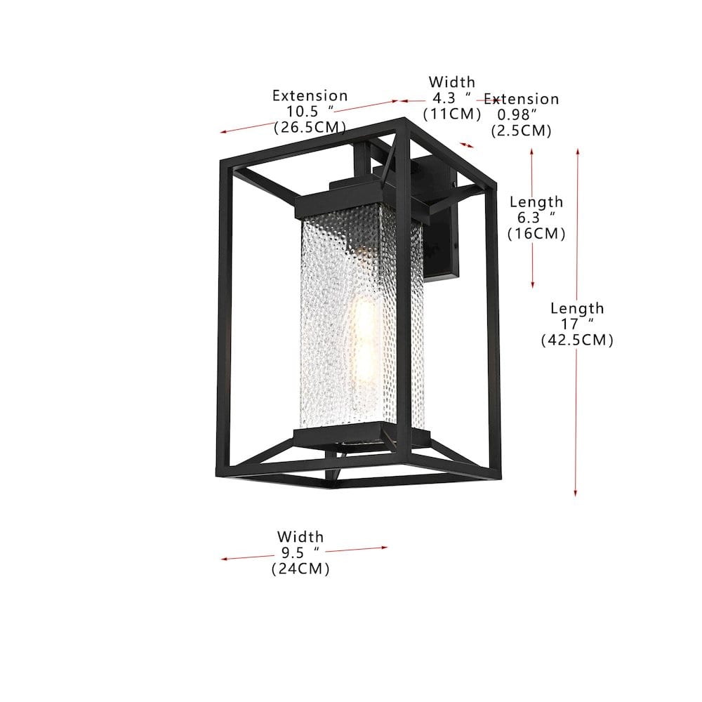 Elegant Lighting - Willington 9.5 Inch Outdoor Wall Sconce In - Black price history on PriceWatchPro
